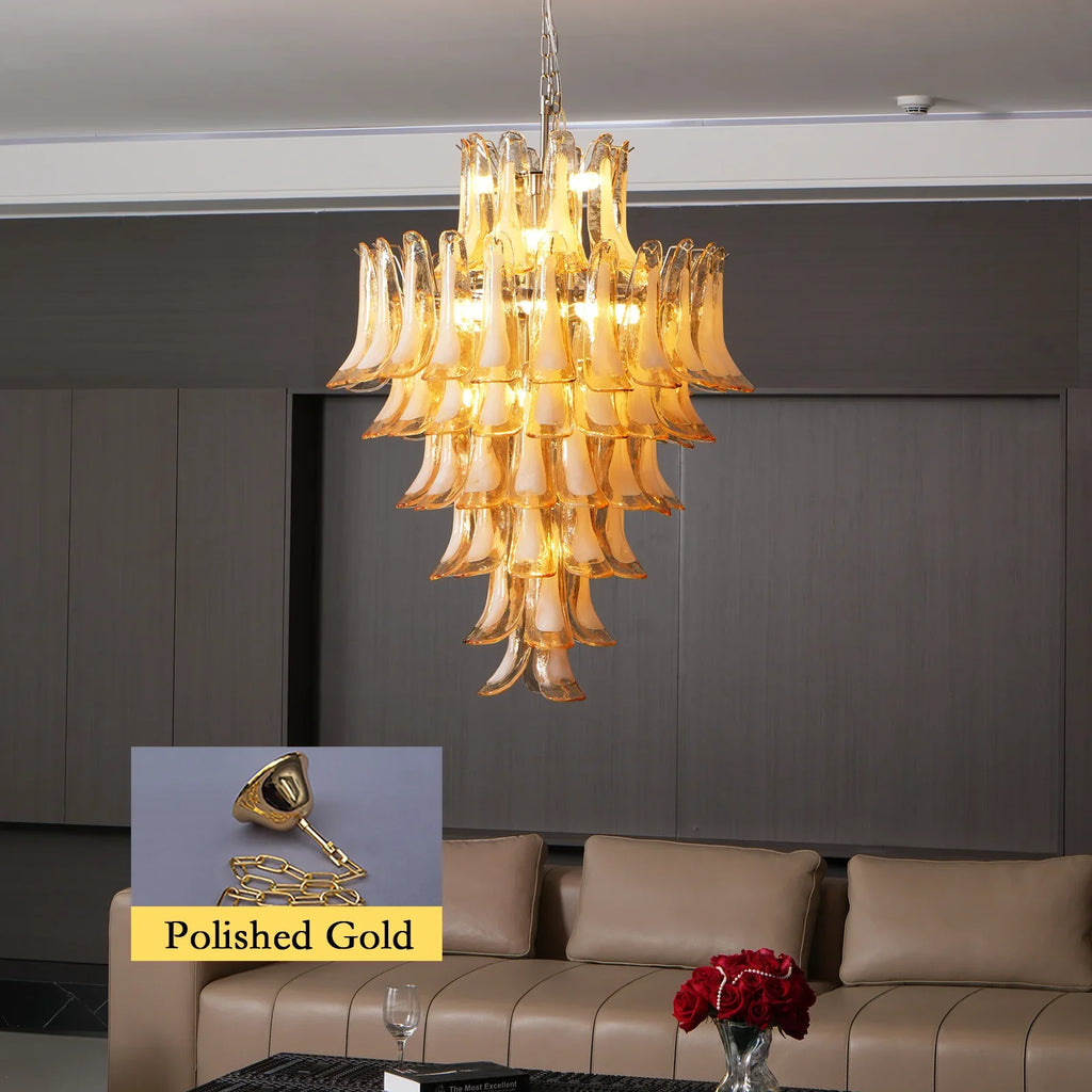 Stunning Murano Amber Petals Chandelier product image