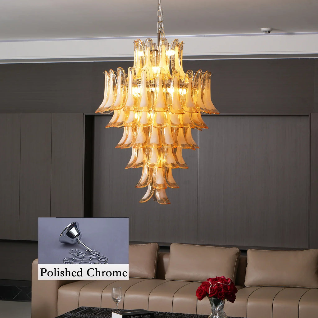 Stunning Murano Amber Petals Chandelier product image