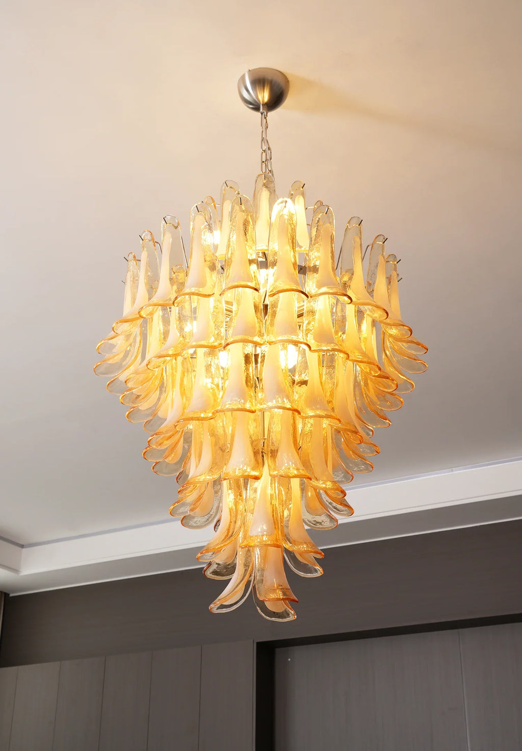 Stunning Murano Amber Petals Chandelier product image