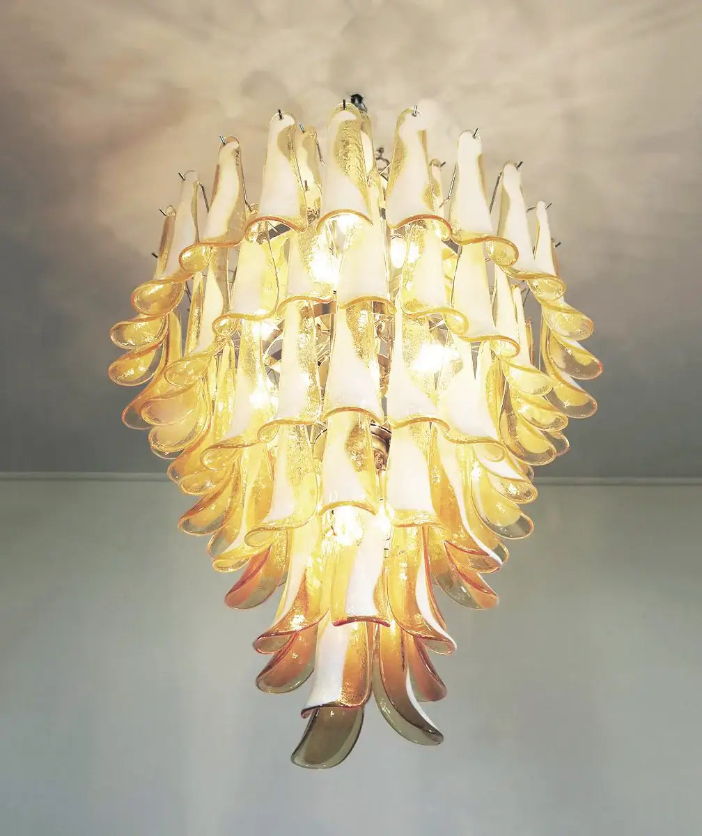 Stunning Murano Caramel Glass Petals Chandelier product image
