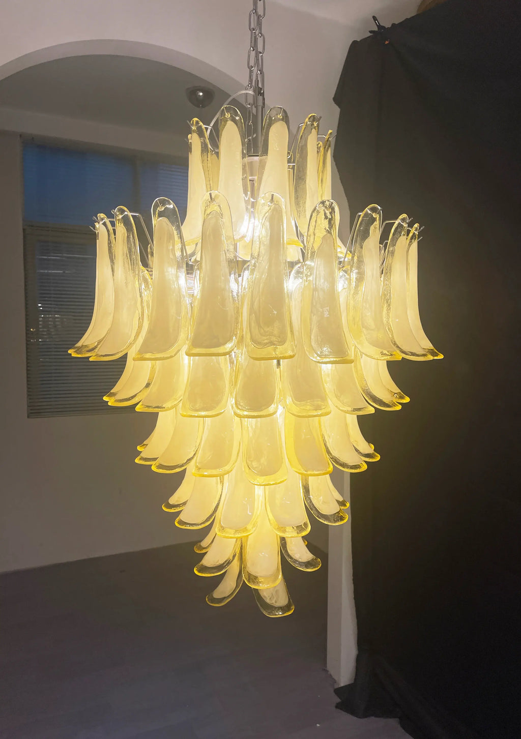 Stunning Murano Caramel Glass Petals Chandelier product image