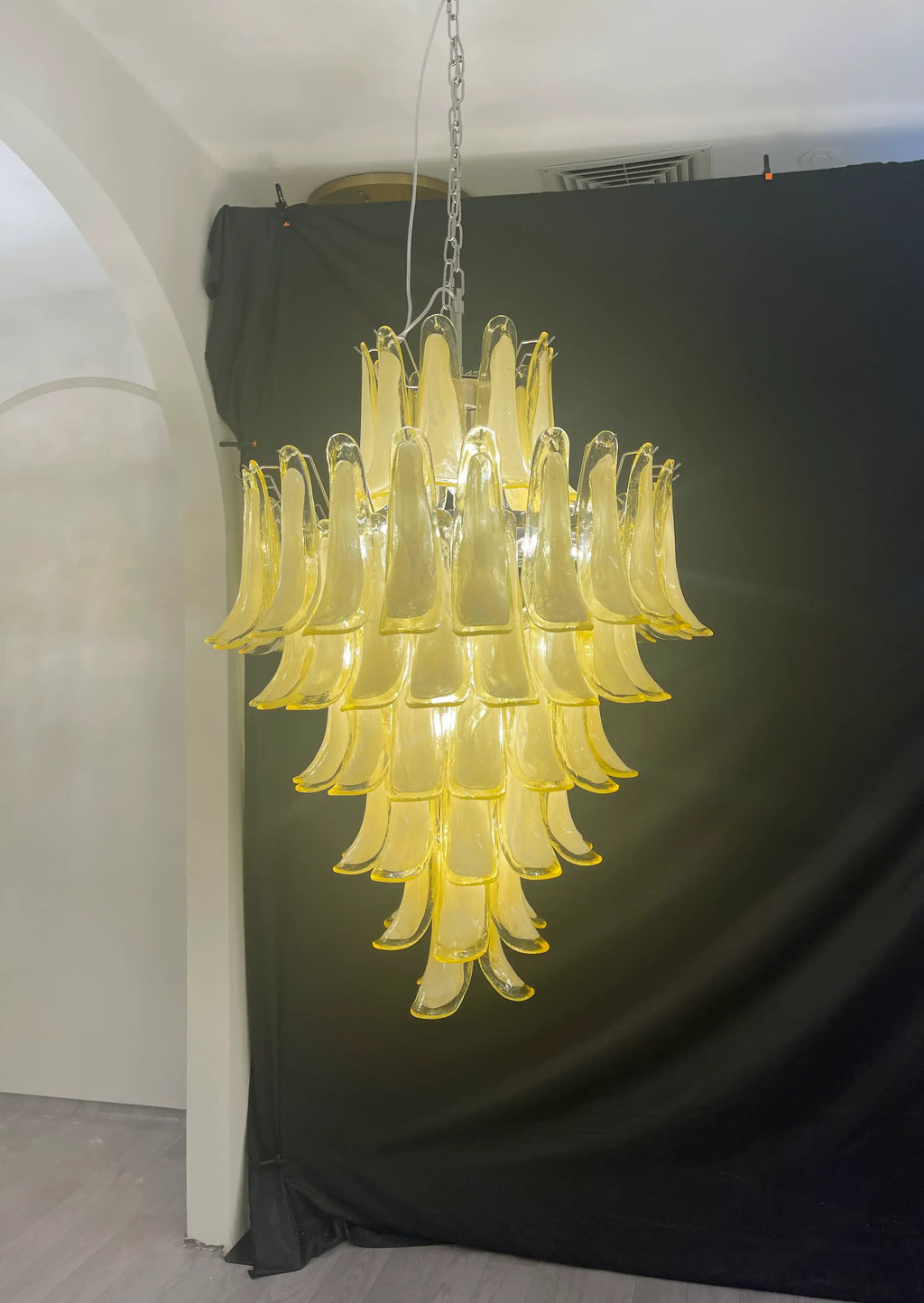 Stunning Murano Caramel Glass Petals Chandelier additional product view