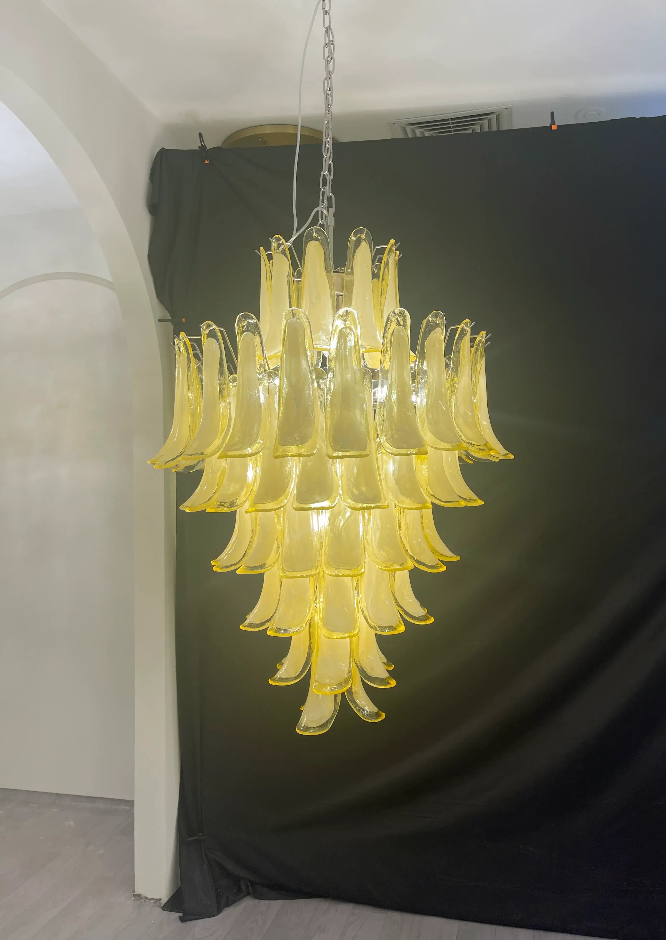 Stunning Murano Caramel Glass Petals Chandelier additional product view
