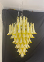 Stunning Murano Caramel Glass Petals Chandelier material and finish detail