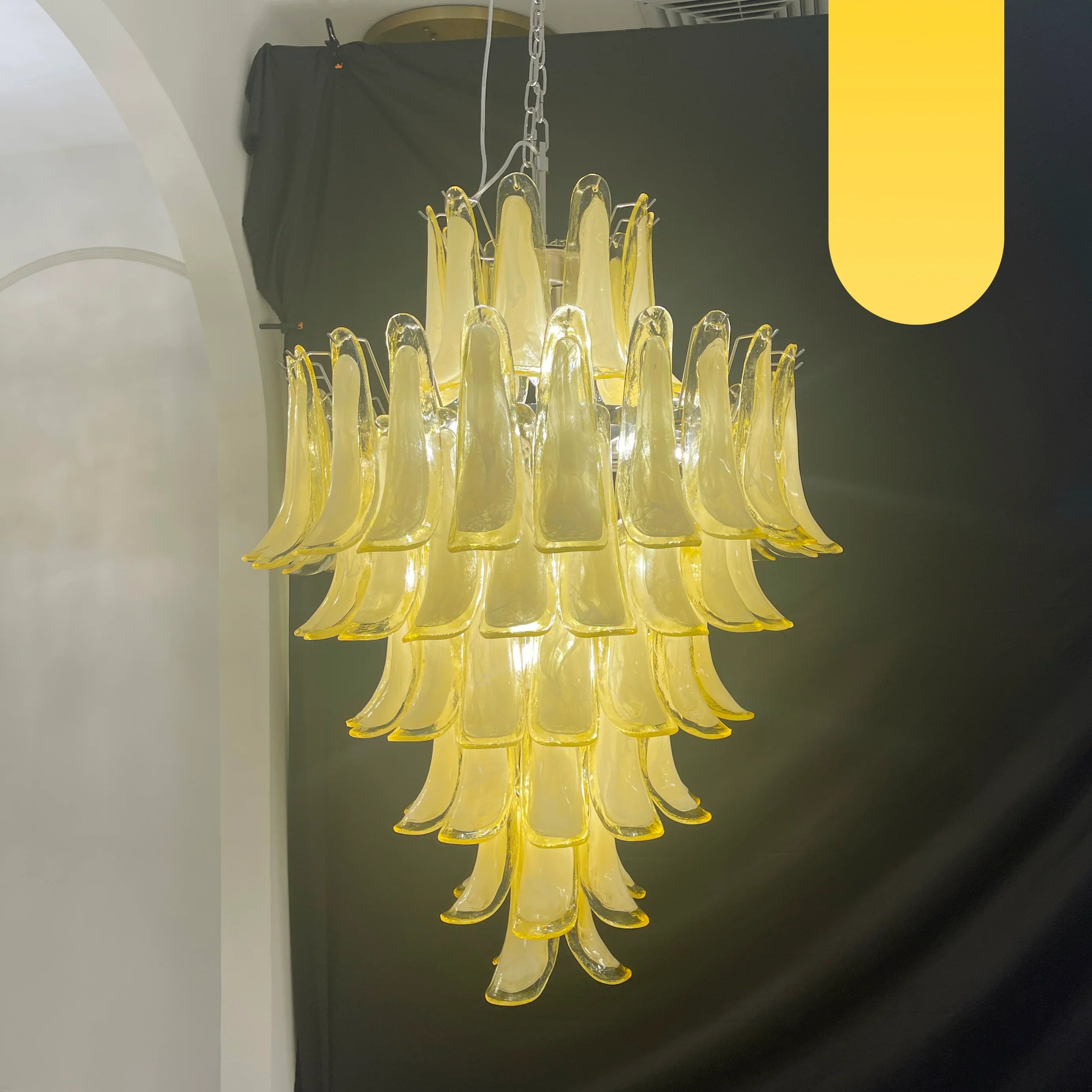 Stunning Murano Caramel Glass Petals Chandelier product image