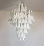 Stunning Murano White Glass Petals Chandelier product image