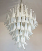 Stunning Murano White Glass Petals Chandelier product image