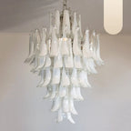 Stunning Murano White Glass Petals Chandelier product image