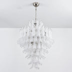 Stunning Murano White Glass Petals Chandelier material and finish detail