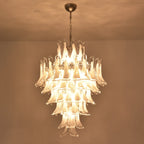 Stunning Murano White Glass Petals Chandelier additional product view