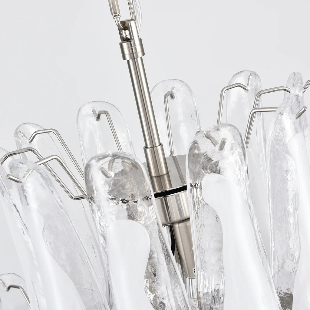 Stunning Murano White Glass Petals Chandelier product image