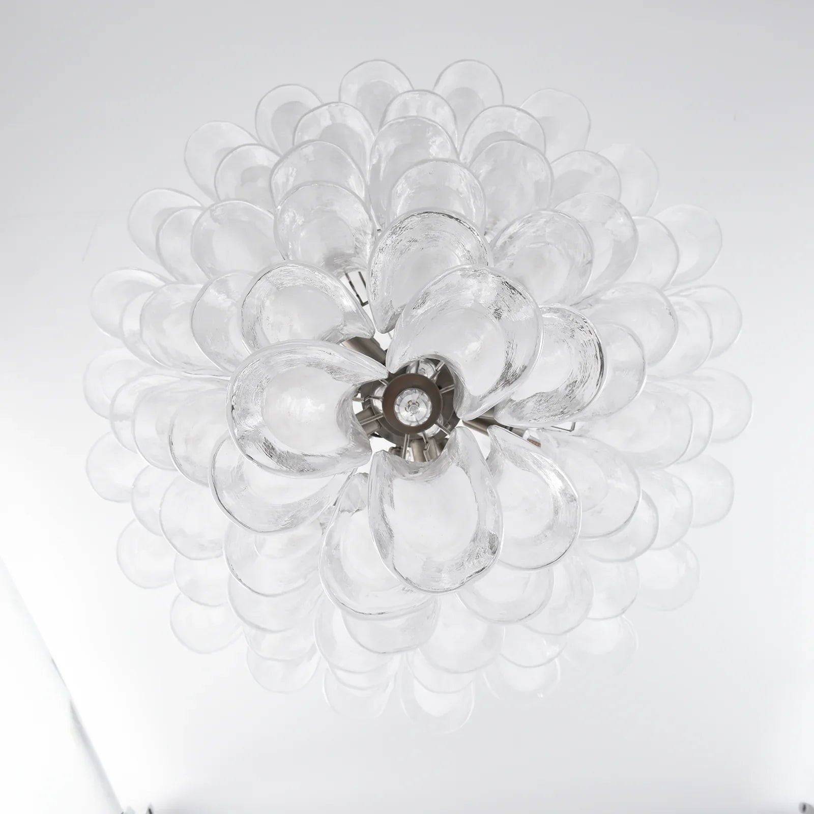 Stunning Murano White Glass Petals Chandelier product image