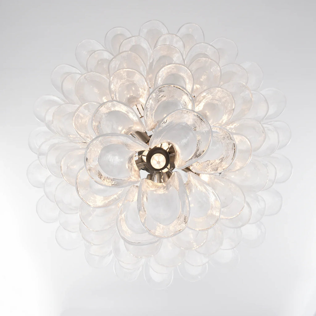 Stunning Murano White Glass Petals Chandelier product image
