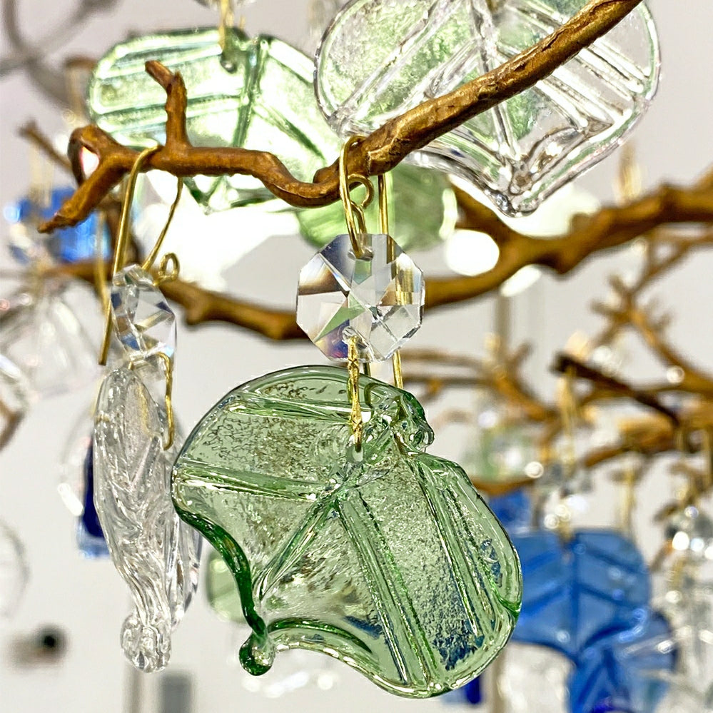 Mila Colored Flower Crystal Chandelier Brass Branch Chandelier by Bling Lighting Studio