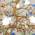 Mila Colored Flower Crystal Chandelier Brass Branch Chandelier by Bling Lighting Studio