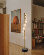 Vertical Antique Alabaster Globe Floor Lamp material and finish detail