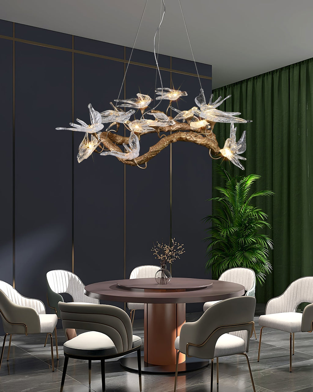 Glass Swallow Branch Chandelier product image