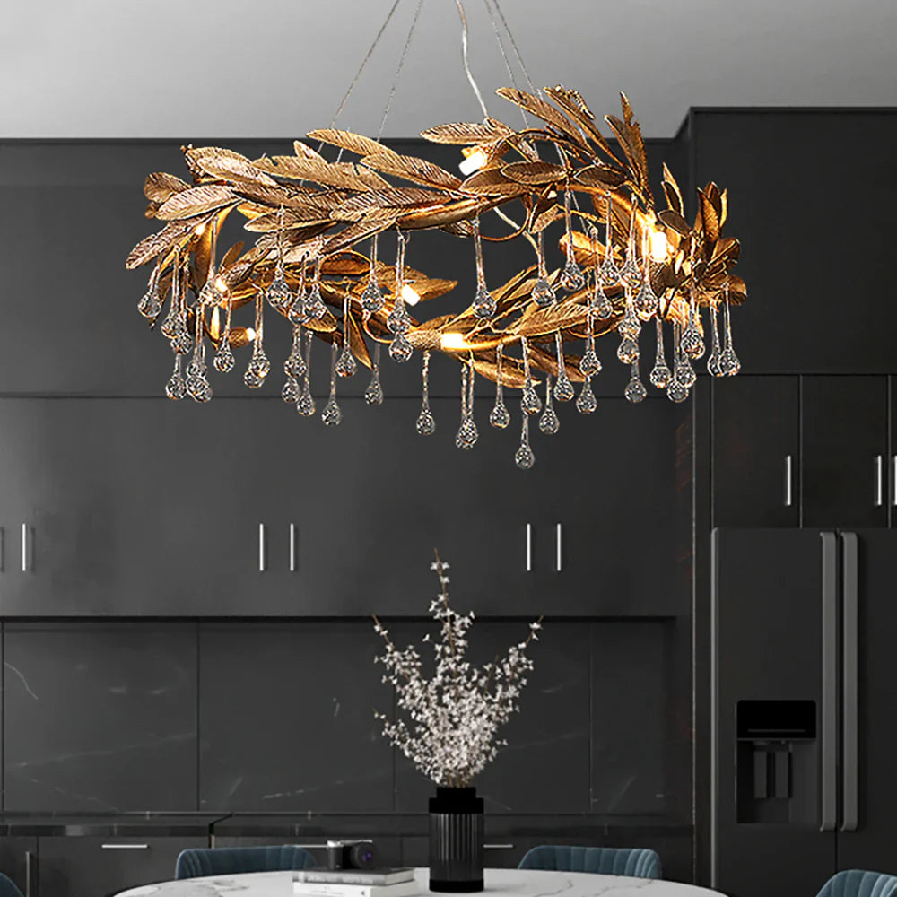 Teardrop Crystal Blade Branch Chandelier by Bling Lighting Studio