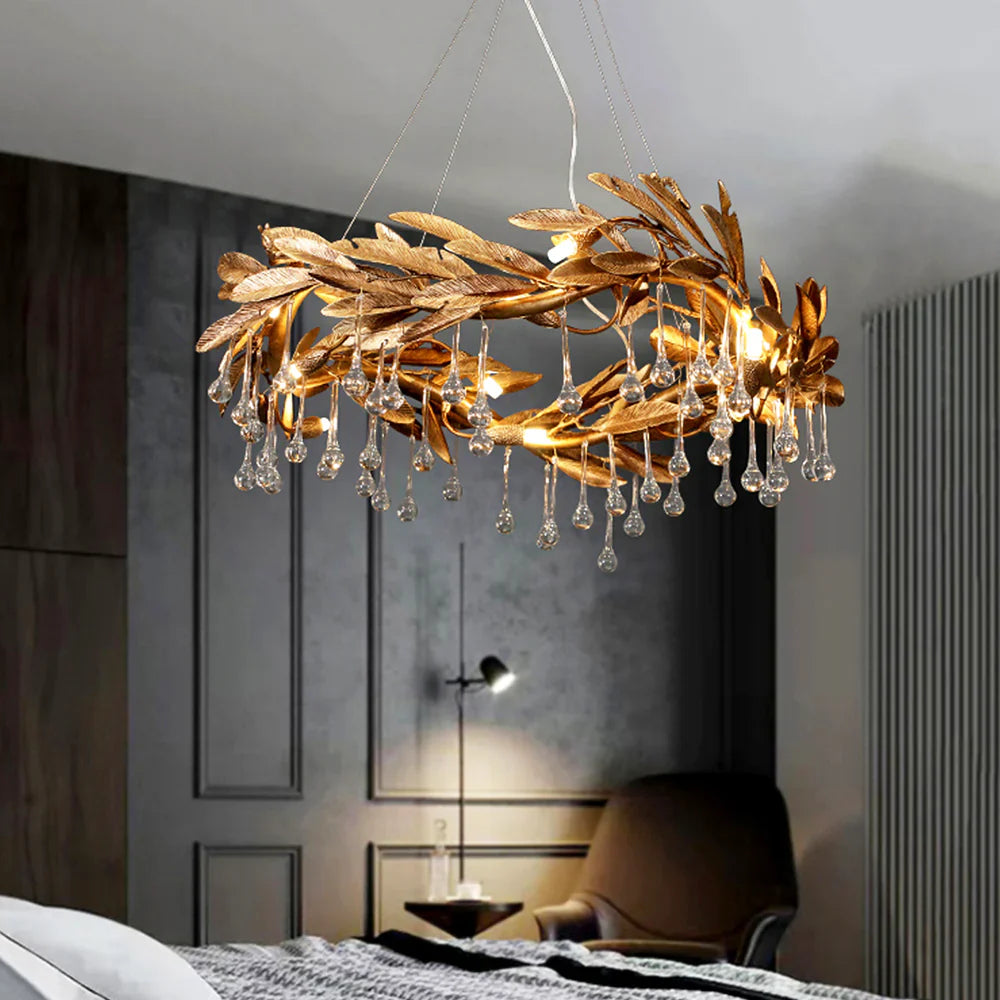 Teardrop Crystal Blade Branch Chandelier additional product view