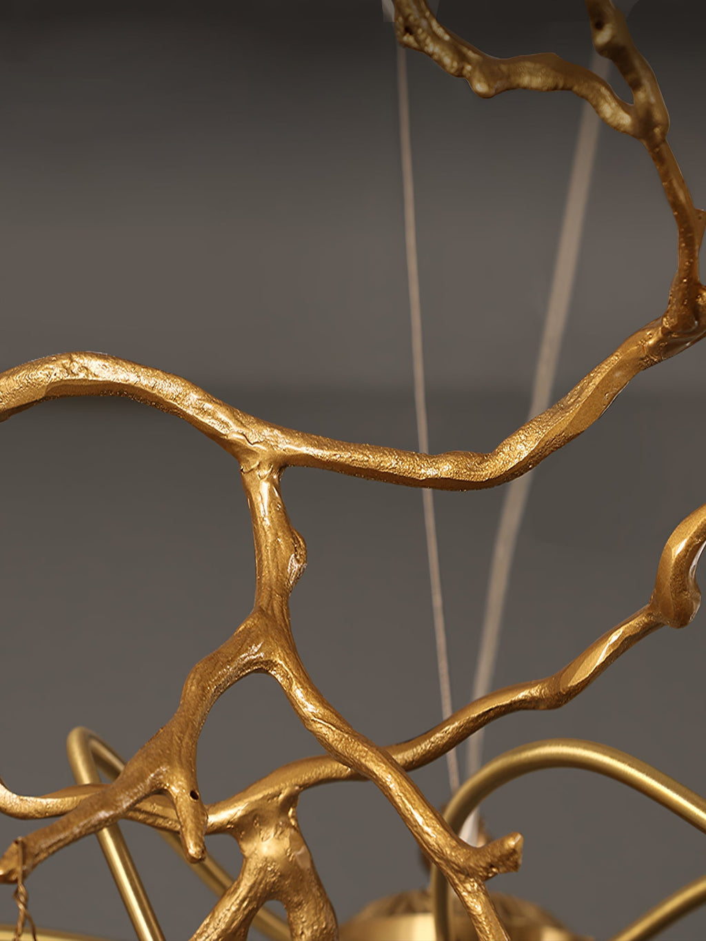 Teardrop Branch Brass Round Flushmount by Bling Lighting Studio