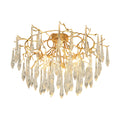 Teardrop Branch Brass Round Flushmount by Bling Lighting Studio