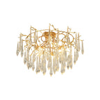 Teardrop Branch Brass Round Flushmount by Bling Lighting Studio