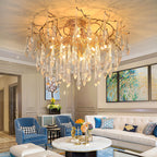Teardrop Branch Brass Round Flushmount by Bling Lighting Studio