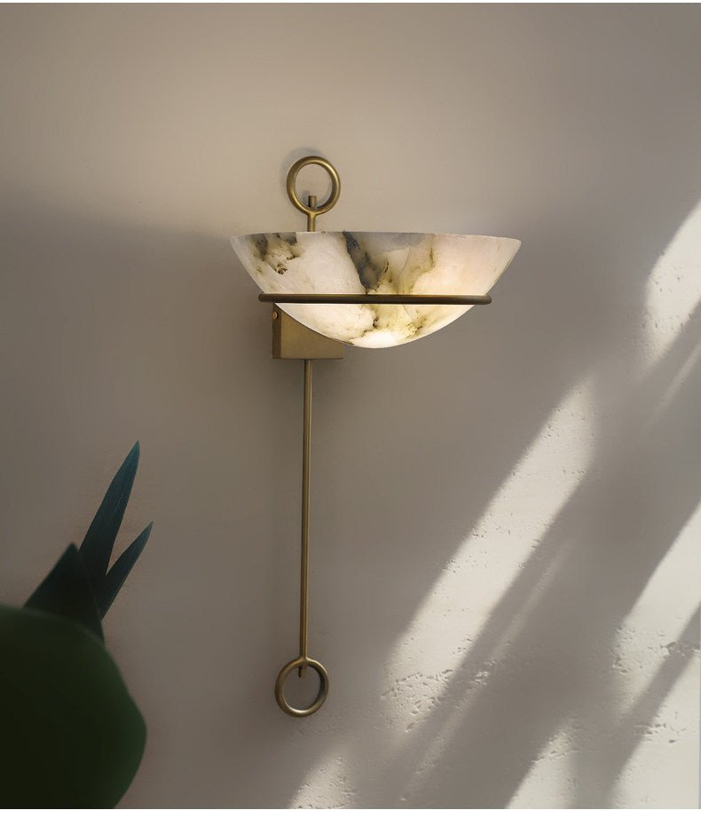Tether Alabaster Wall Light by Bling Lighting Studio