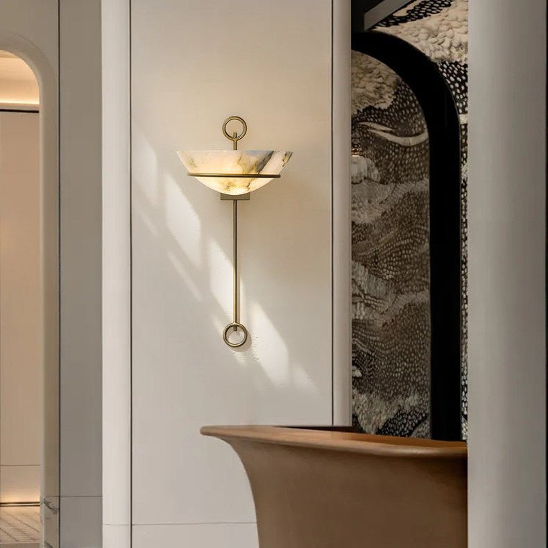 Tether Alabaster Wall Light by Bling Lighting Studio