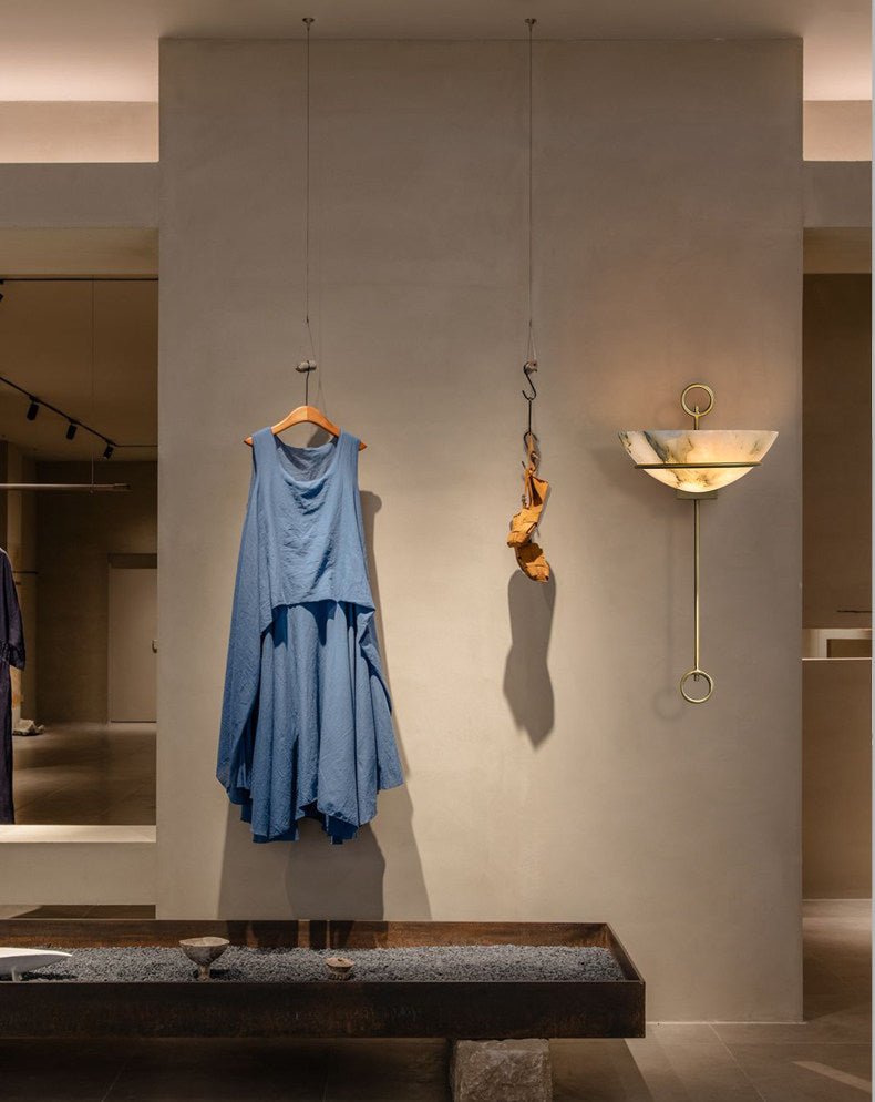 Tether Alabaster Wall Light by Bling Lighting Studio
