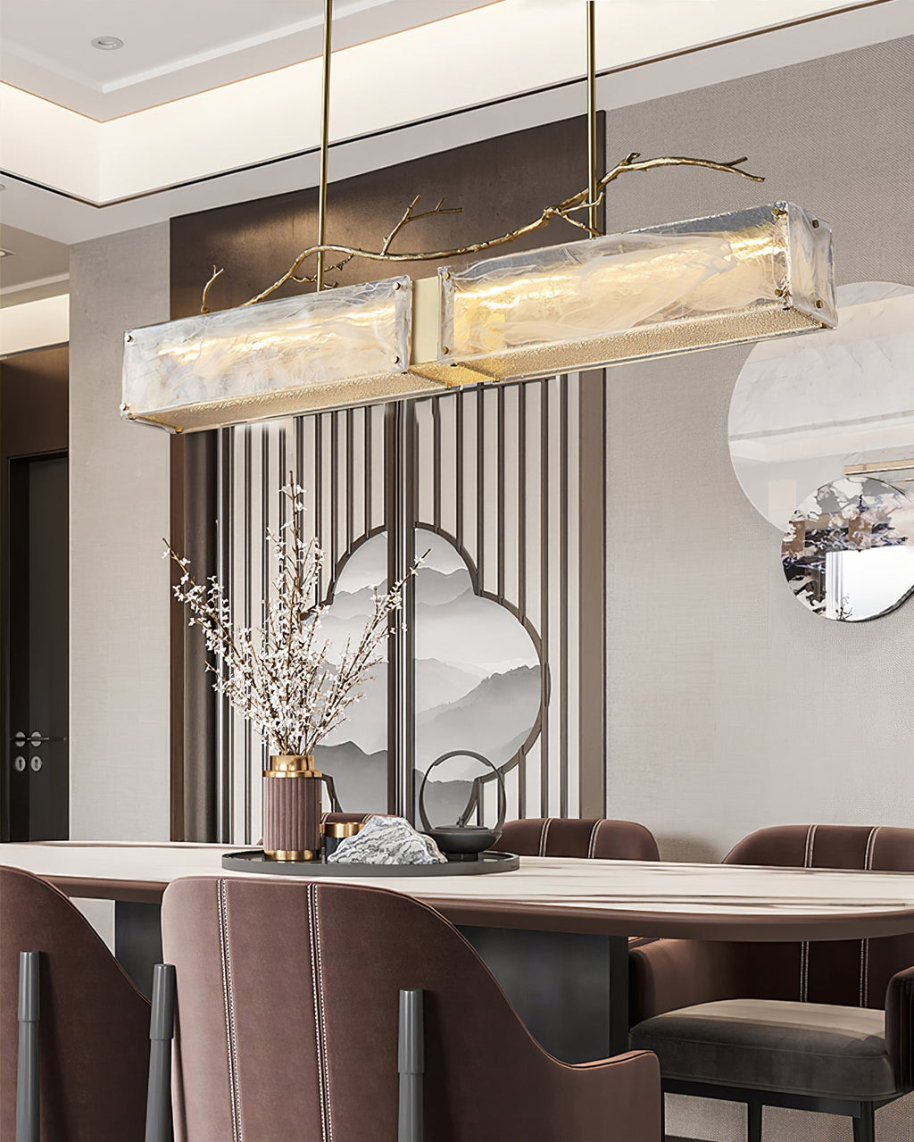 Thalassa Glass Branch Chandelier by Bling Lighting Studio