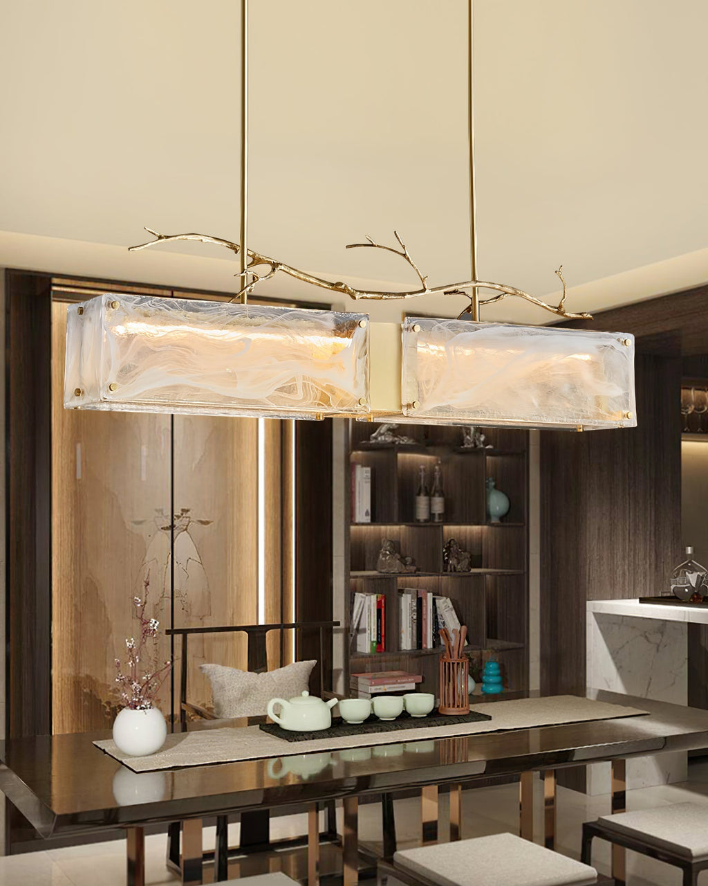 Thalassa Glass Branch Chandelier by Bling Lighting Studio