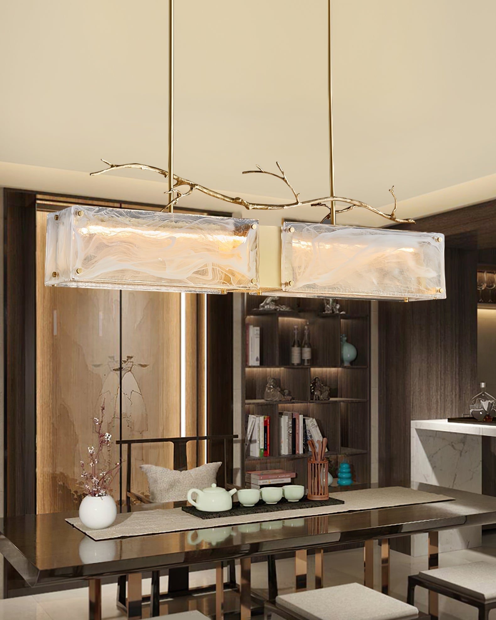 Thalassa Glass Branch Chandelier by Bling Lighting Studio