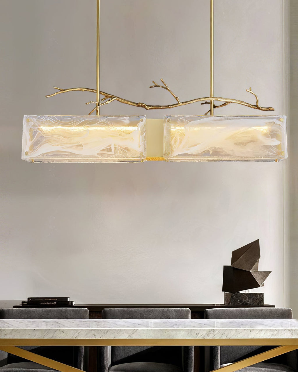 Thalassa Glass Branch Chandelier by Bling Lighting Studio