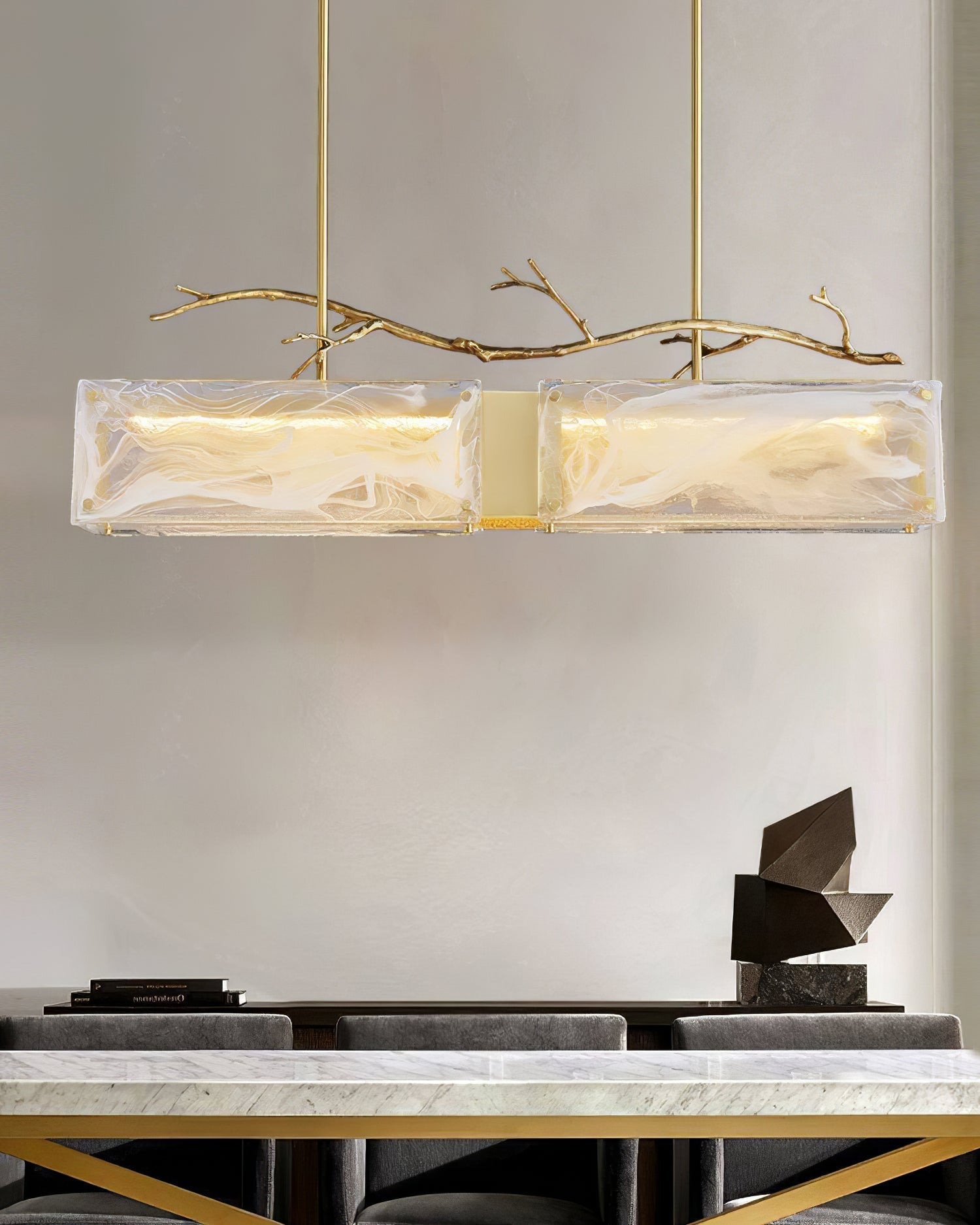 Thalassa Glass Branch Chandelier by Bling Lighting Studio