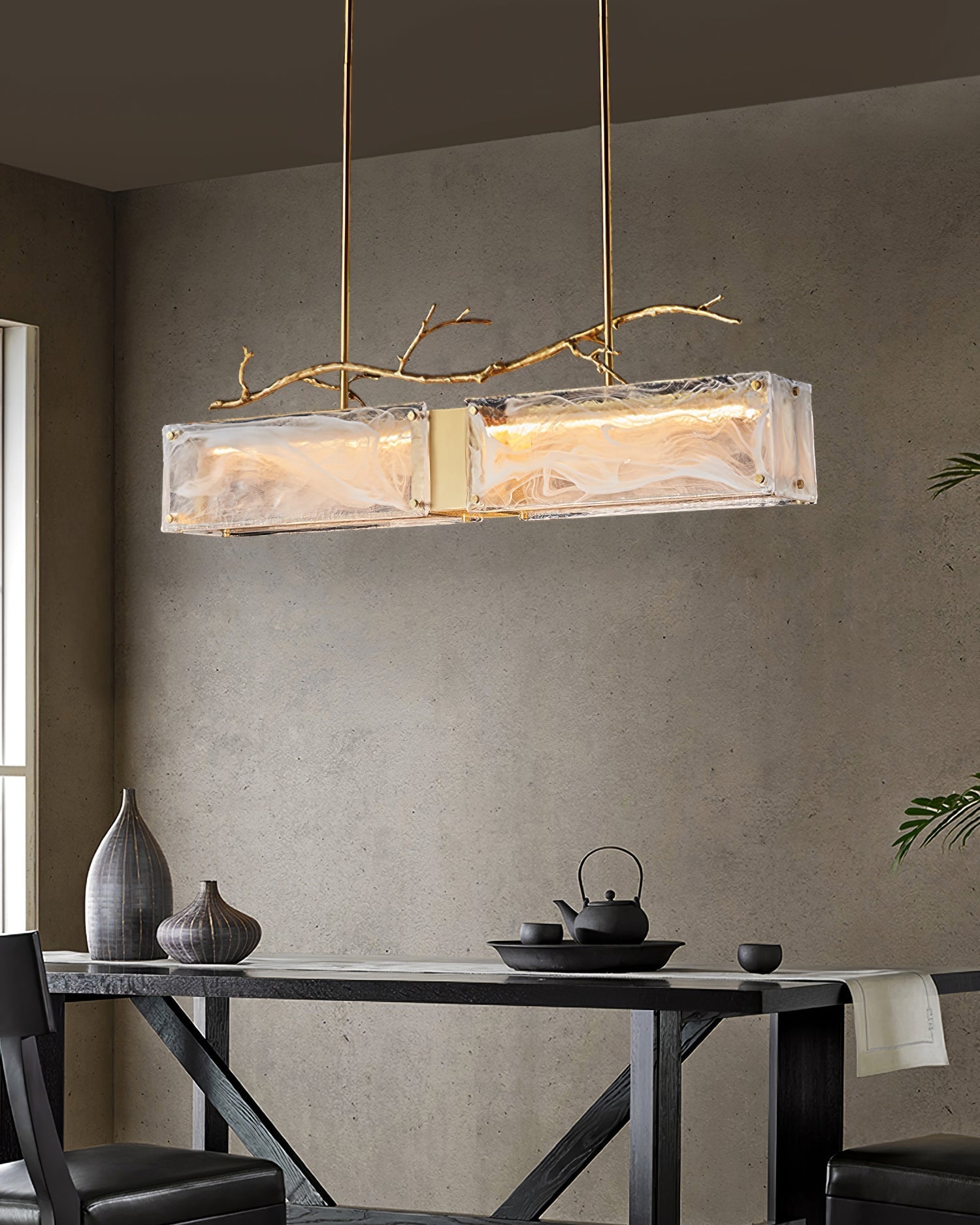 Thalassa Glass Branch Chandelier by Bling Lighting Studio