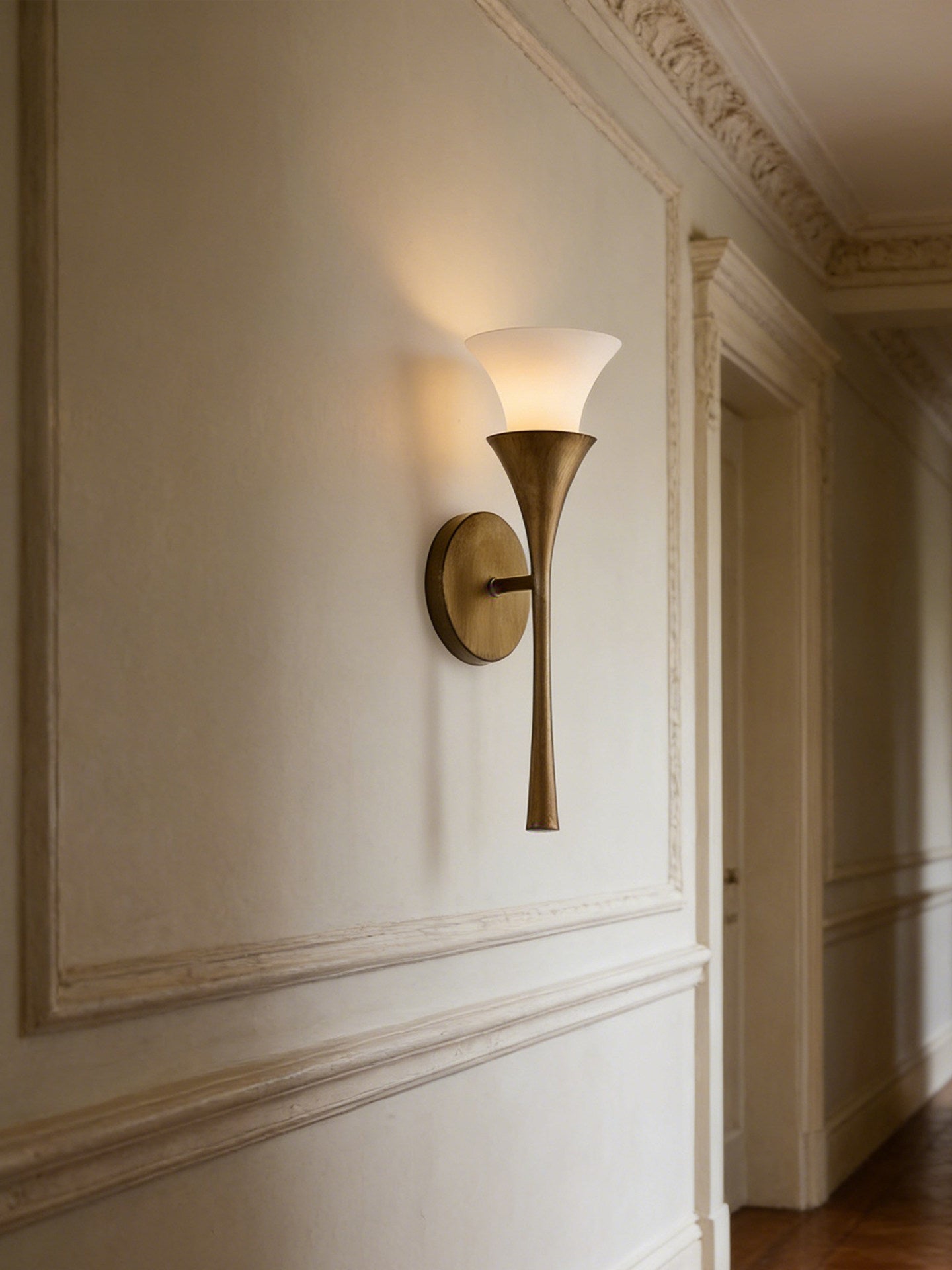 Antique Brass Double Cone Wall Sconce