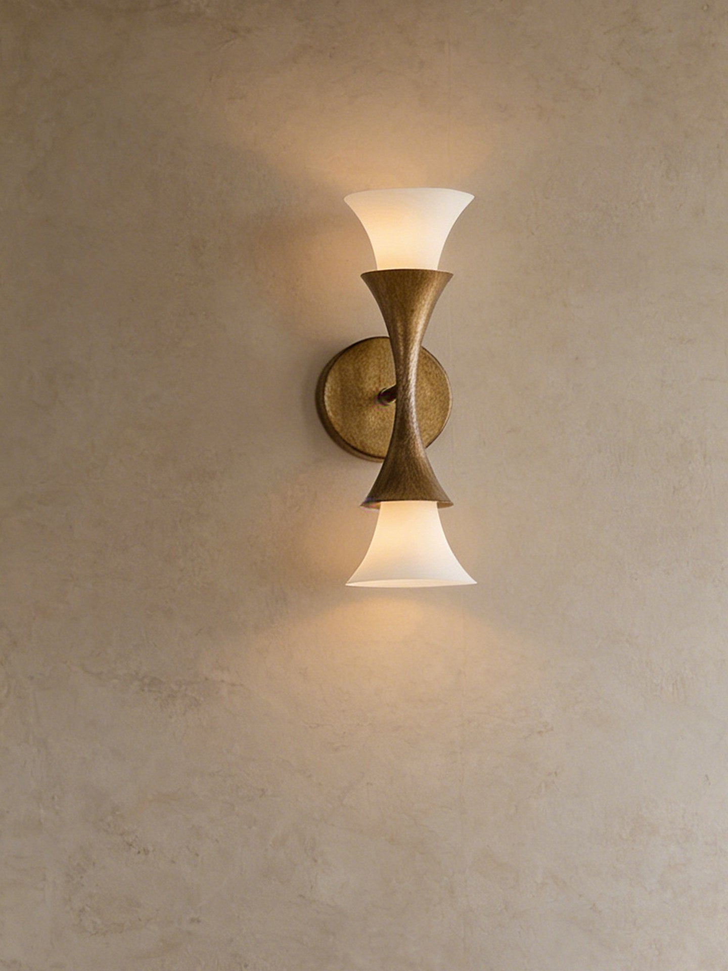 Antique Brass Double Cone Wall Sconce