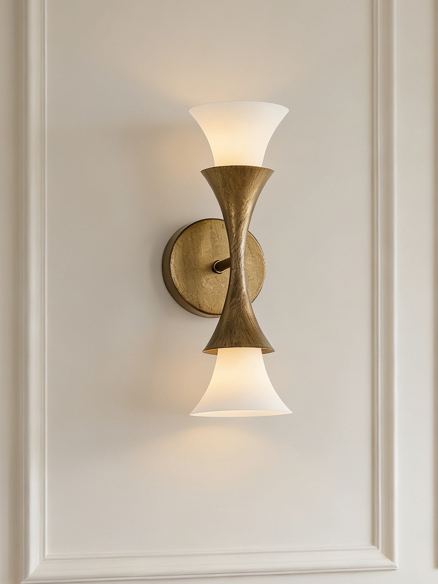 Antique Brass Double Cone Wall Sconce