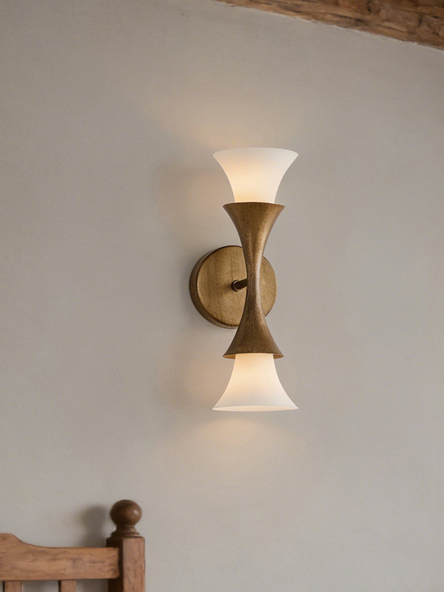 Antique Brass Double Cone Wall Sconce