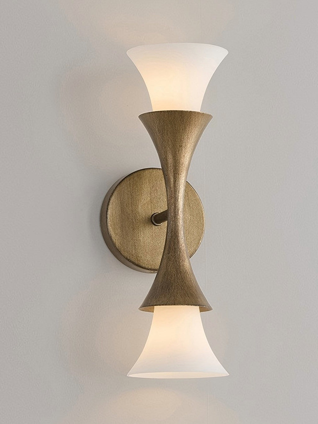 Antique Brass Double Cone Wall Sconce