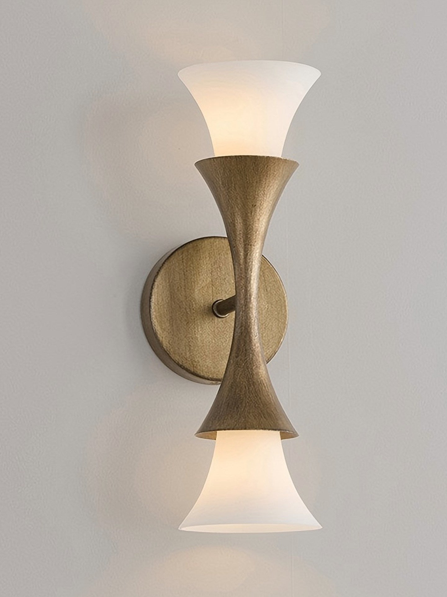 Antique Brass Double Cone Wall Sconce