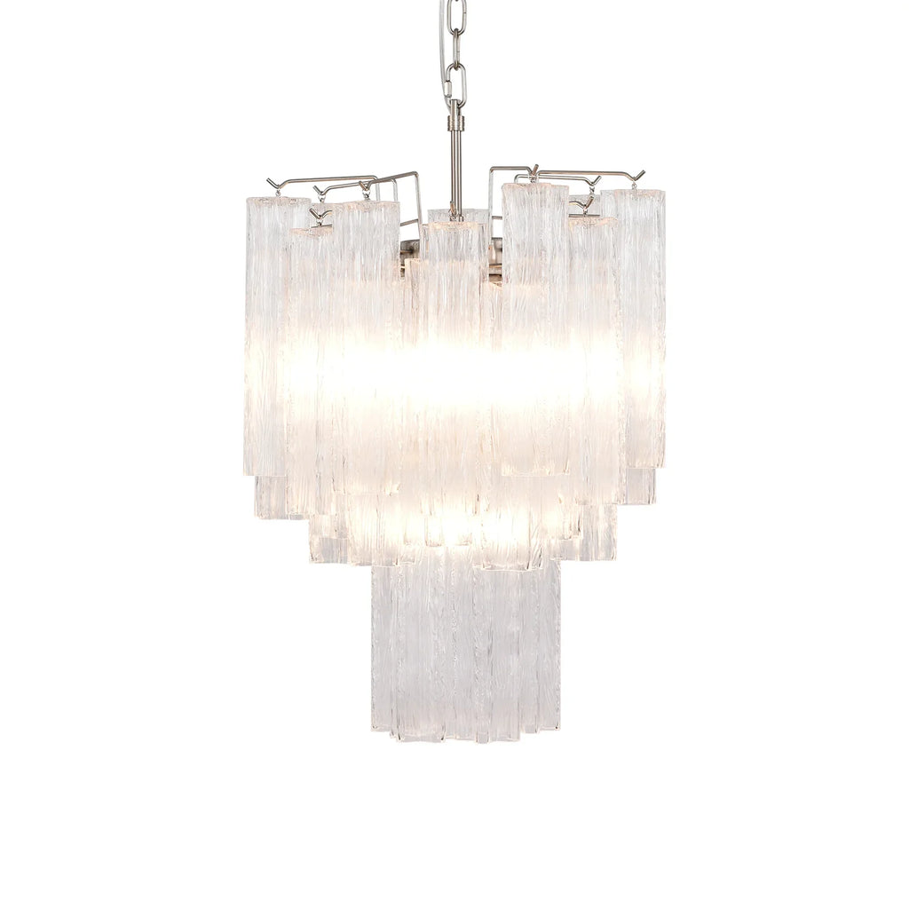 Transparent Murano Glass Tube Chandelier by Bling Lighting Studio