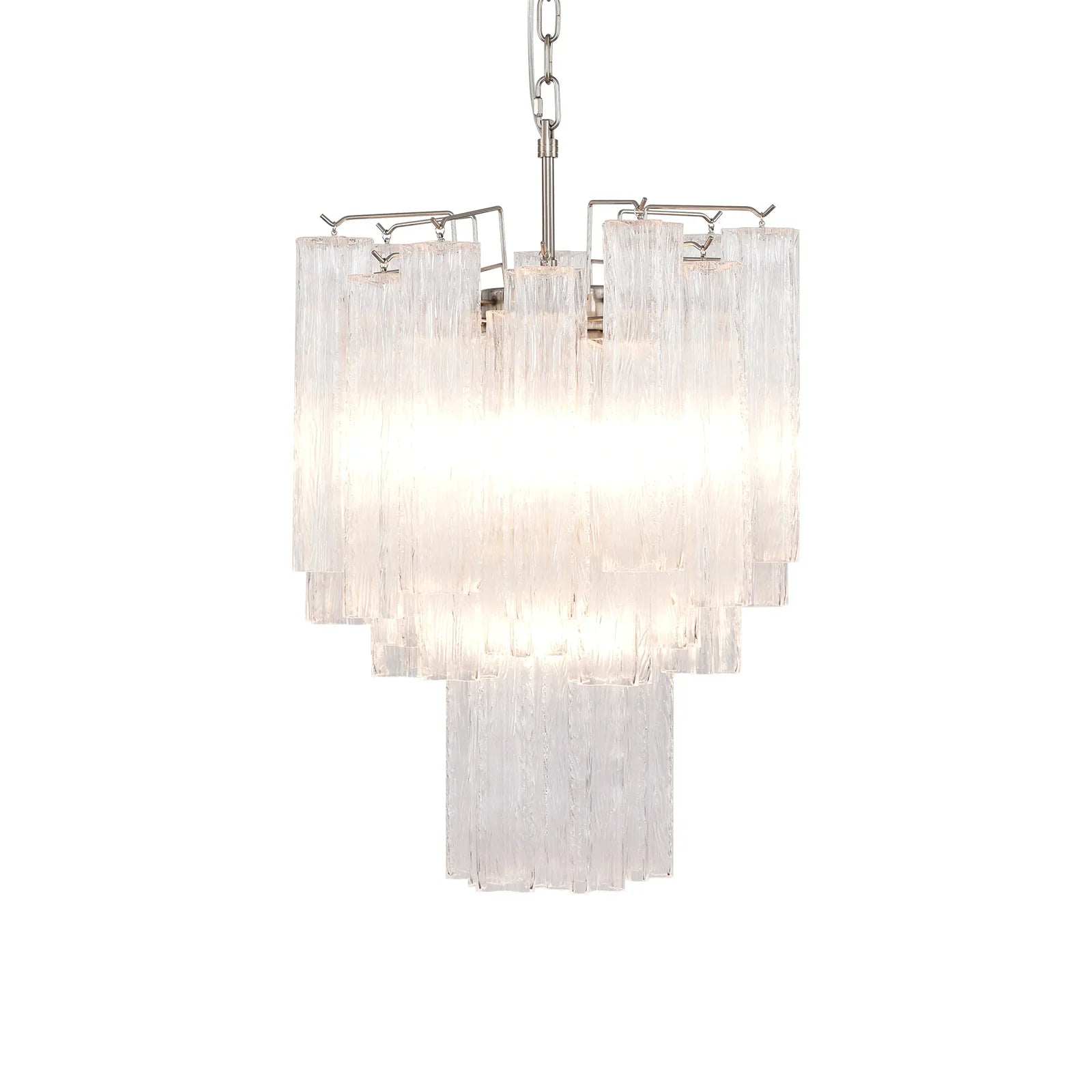 Transparent Murano Glass Tube Chandelier by Bling Lighting Studio