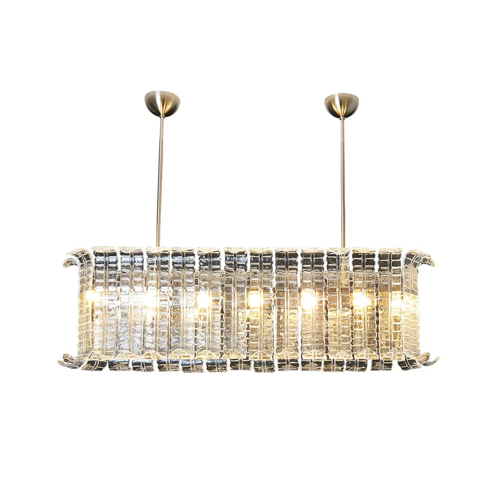 Transparent Murano Leaf Shaped Chandelier by Bling Lighting Studio