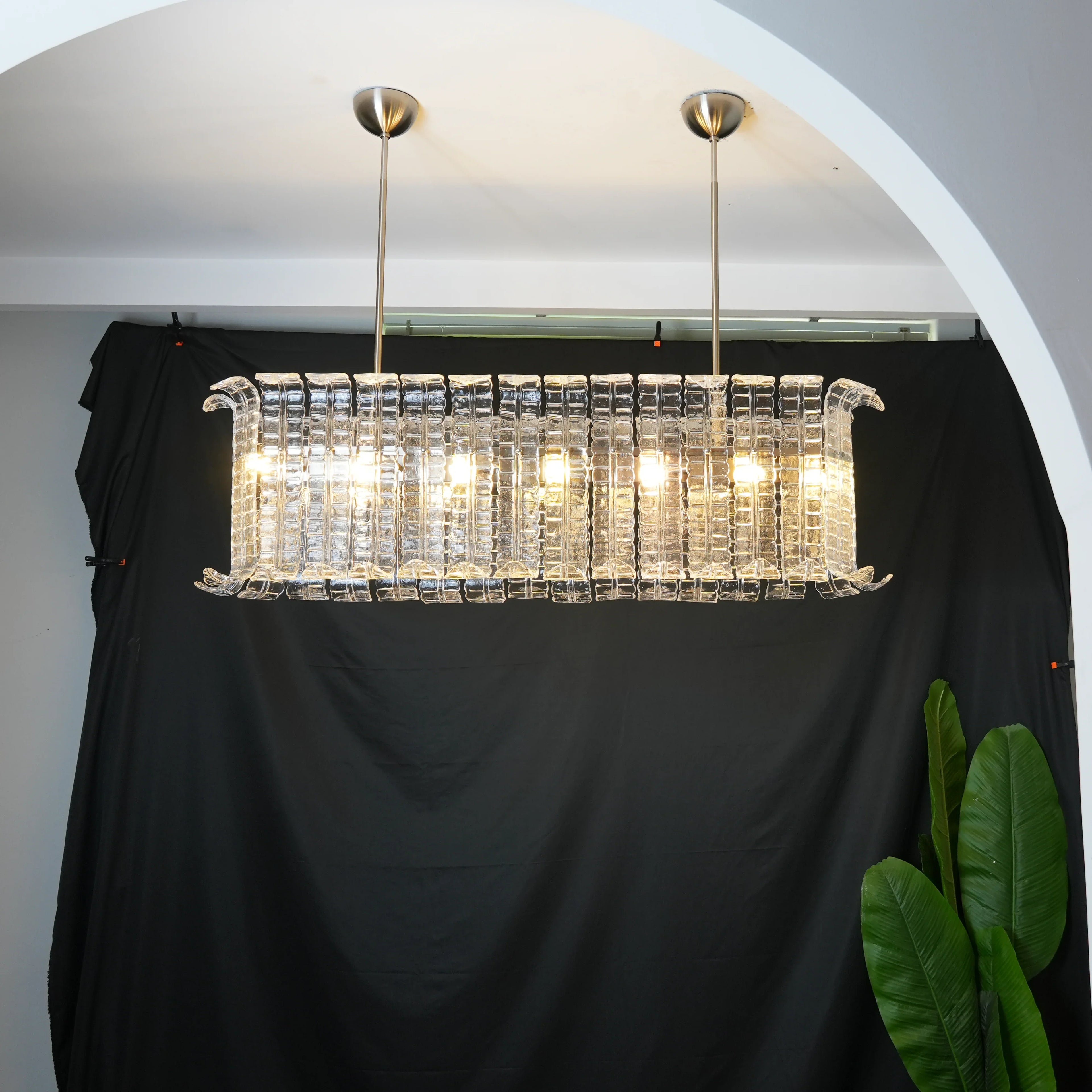 Transparent Murano Leaf Shaped Chandelier product image