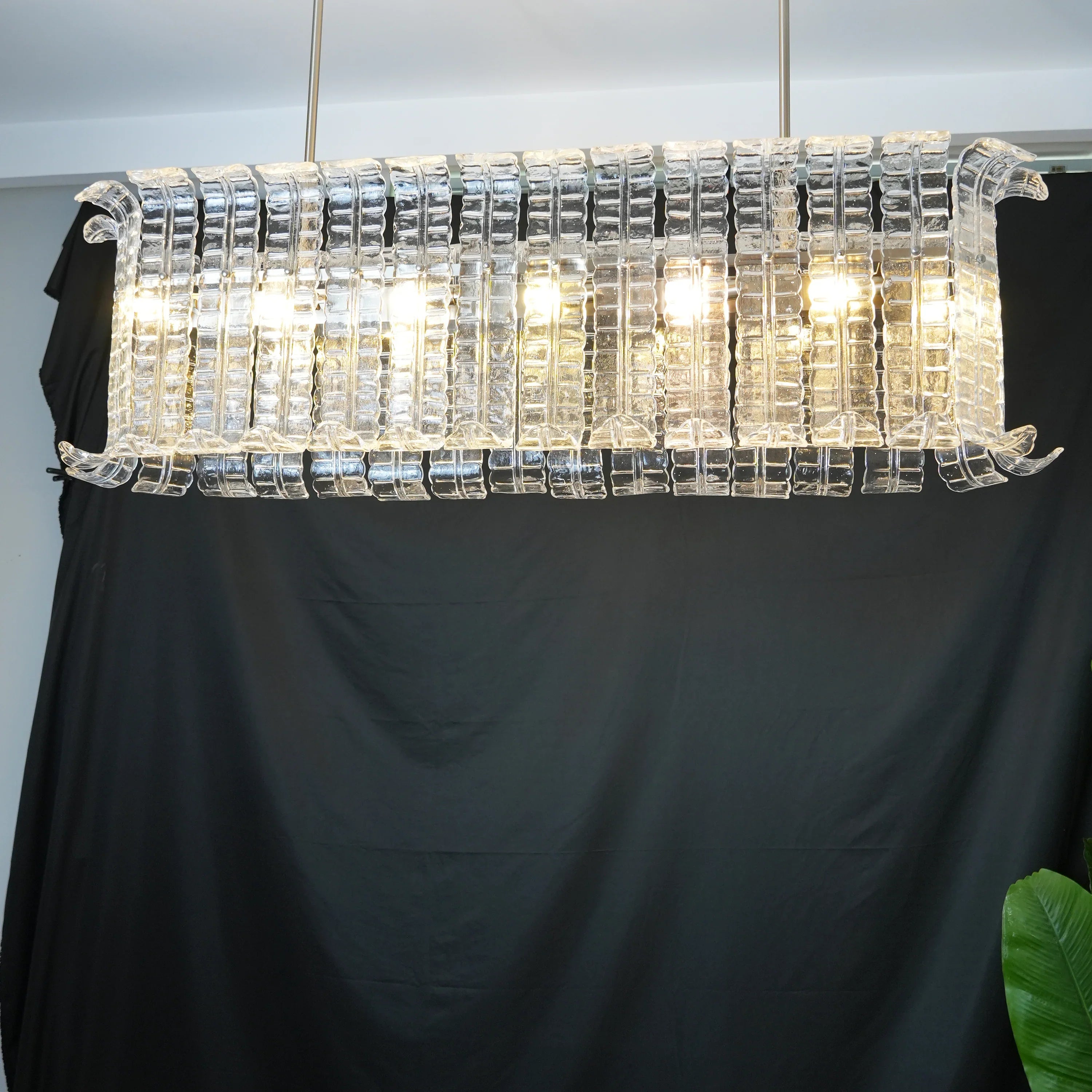 Transparent Murano Leaf Shaped Chandelier product image