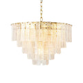 Transparent Ridged Glass Rectangle Chandelier by Bling Lighting Studio
