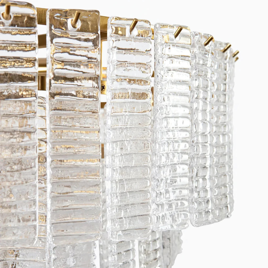 Transparent Ridged Glass Rectangle Chandelier product image