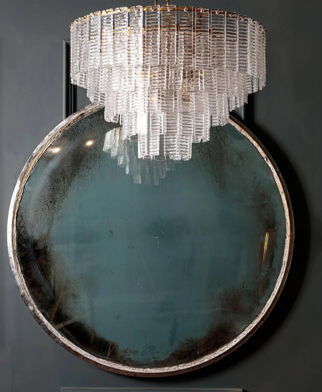 Transparent Ridged Glass Rectangle Chandelier additional product view